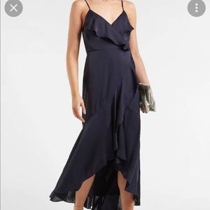 Express Navy Blue Wrap Maxi Dress (Size M)